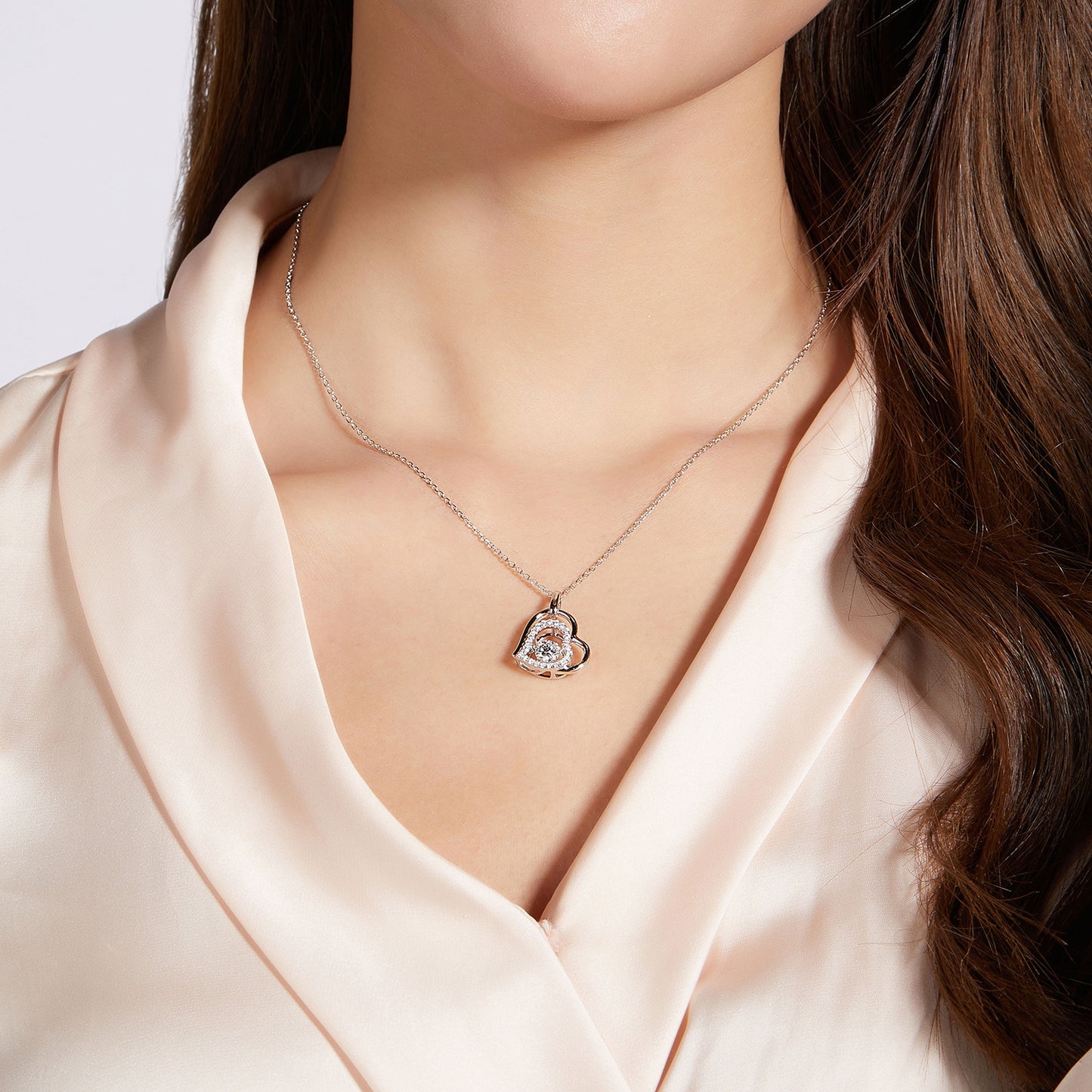 Lustrous Heart Moissanite Pendant Necklace