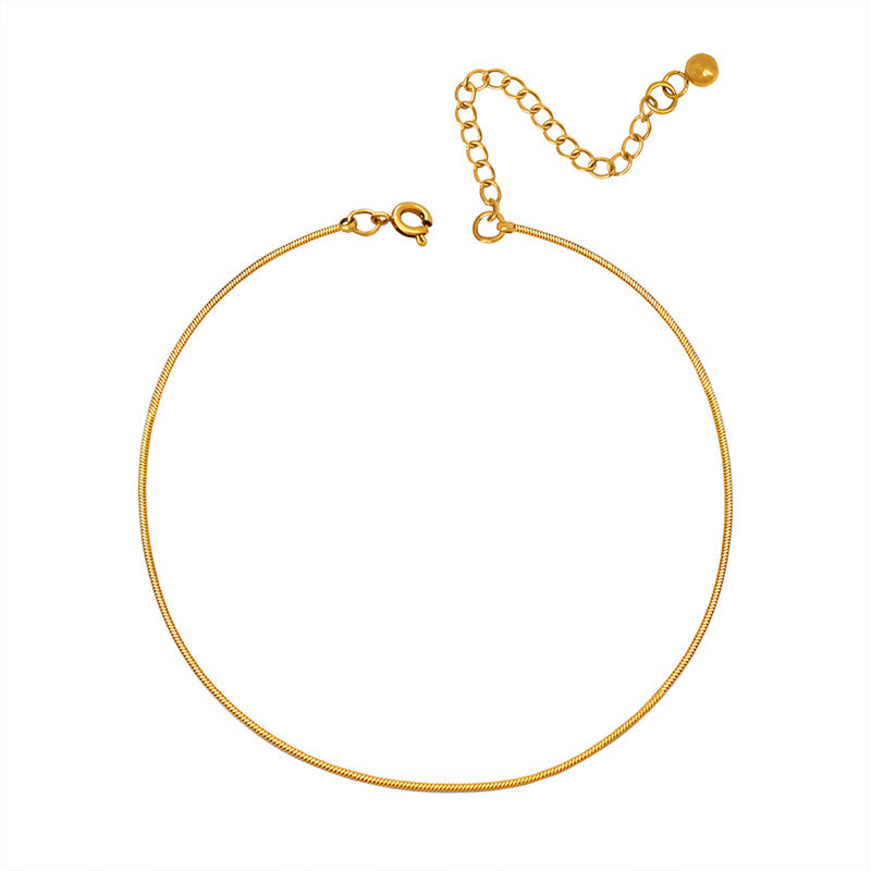 Minimal Gold or Silver Steel Chain Anklet