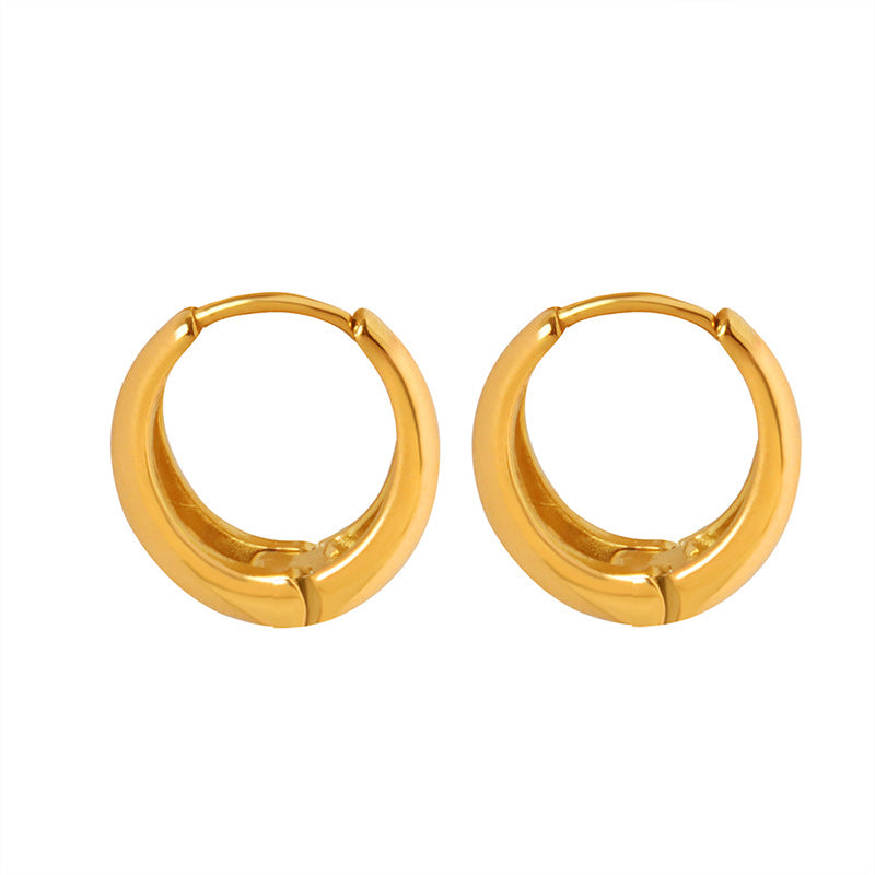 Gold or Silver Steel Hoop Earrings