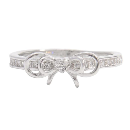 925 Sterling Silver CZ Bow Ring