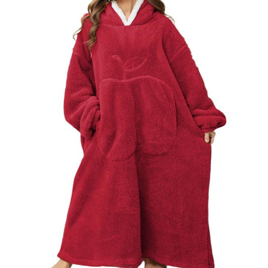 Pocketed Long Sleeve Hooded Lounge Dress