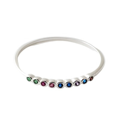 Rainbow Gemstone Bezel Ring