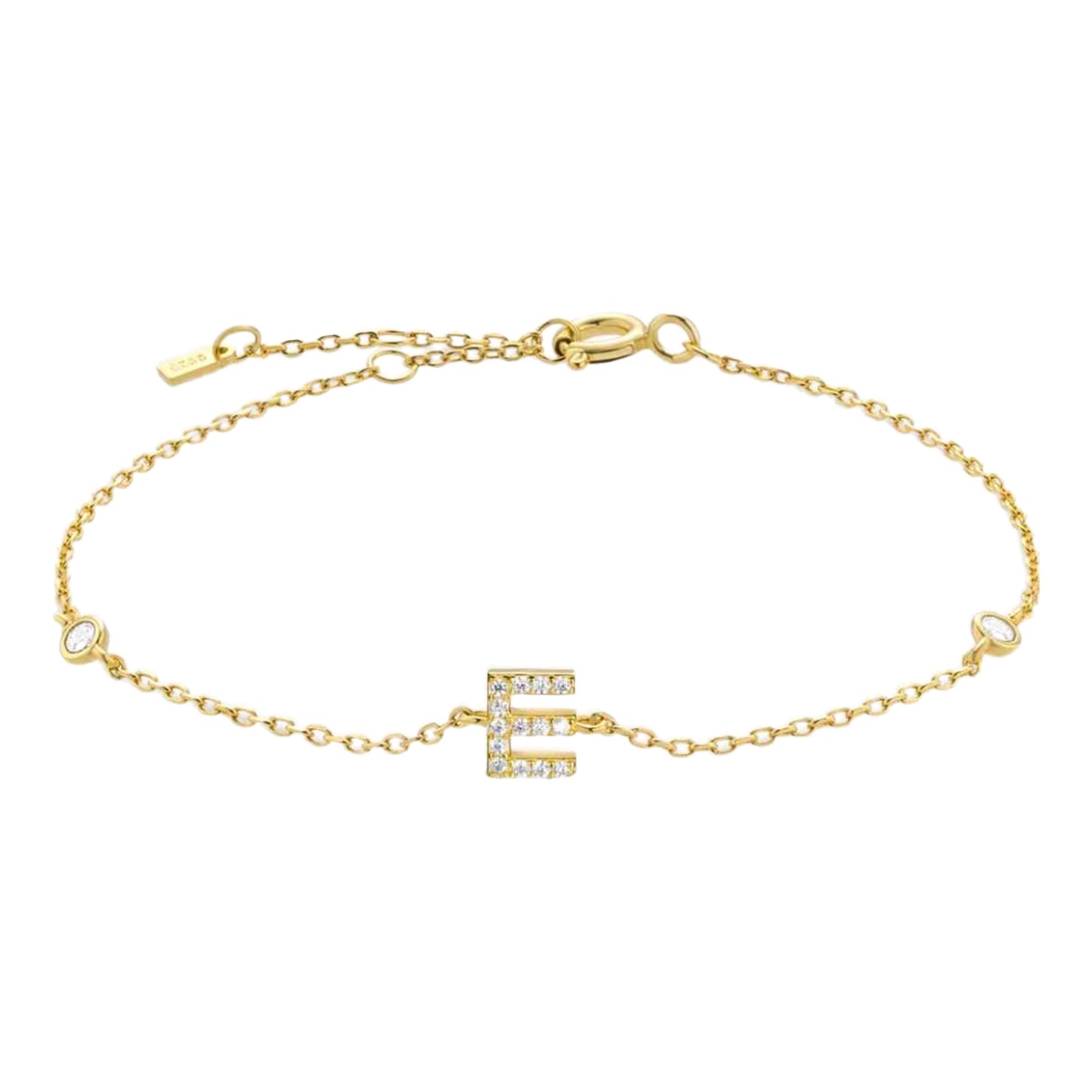 CZ Initial Charm Bracelet - A To F CZ