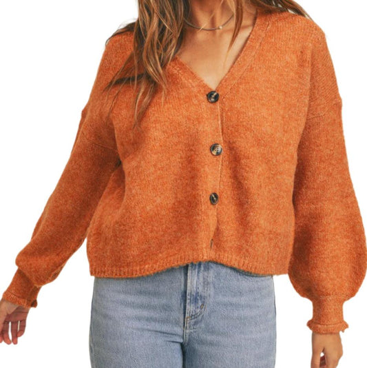 Rust Button Up Cardigan