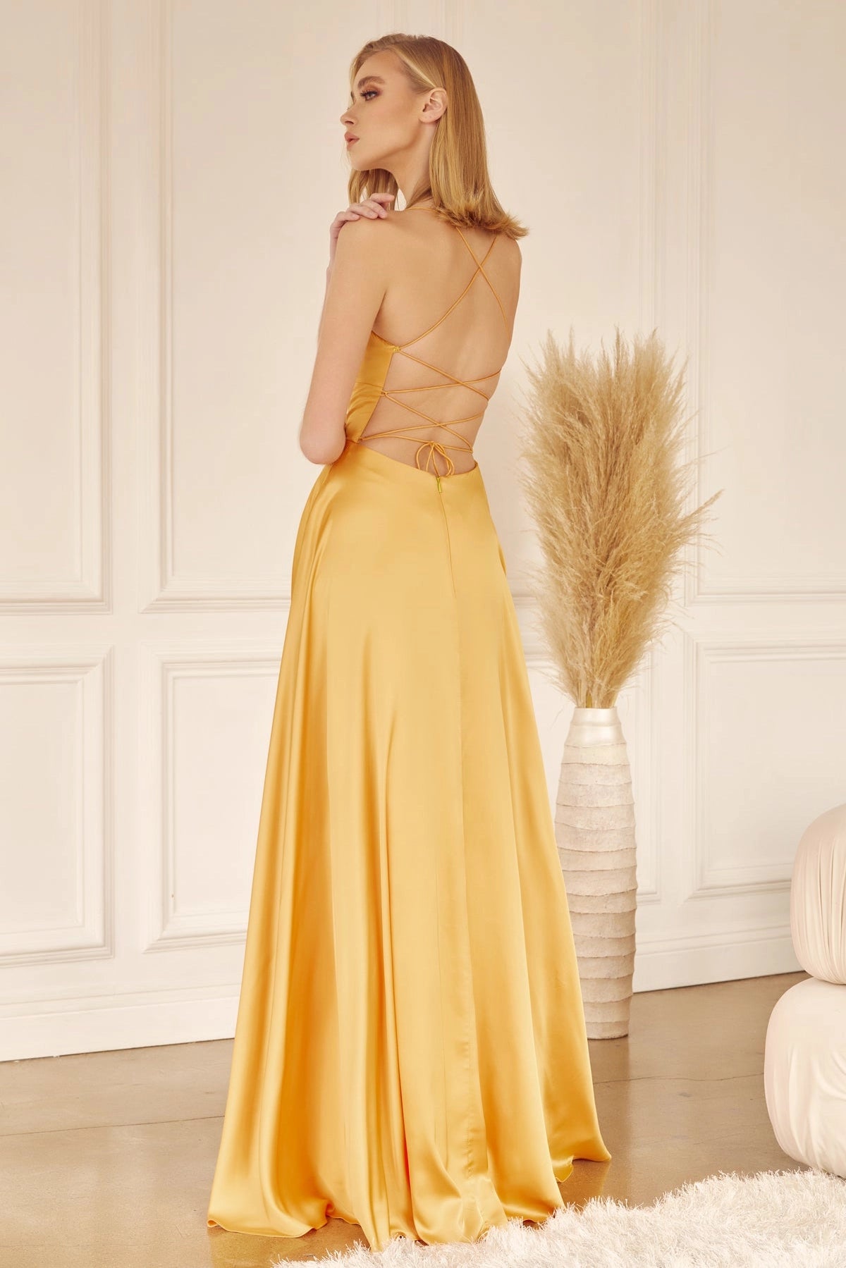 Simple Long Satin Dress