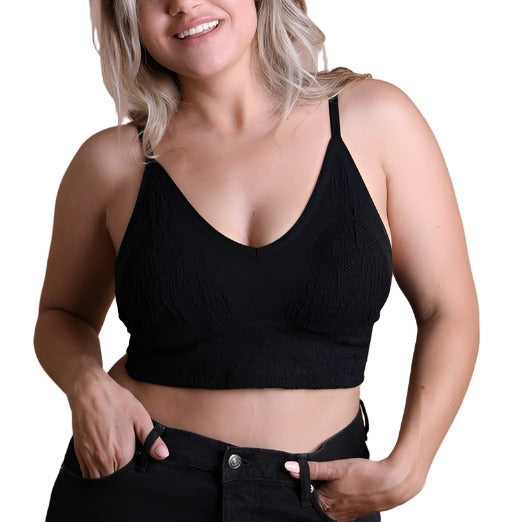 Plus Size Seamless Padded Textured Bralette