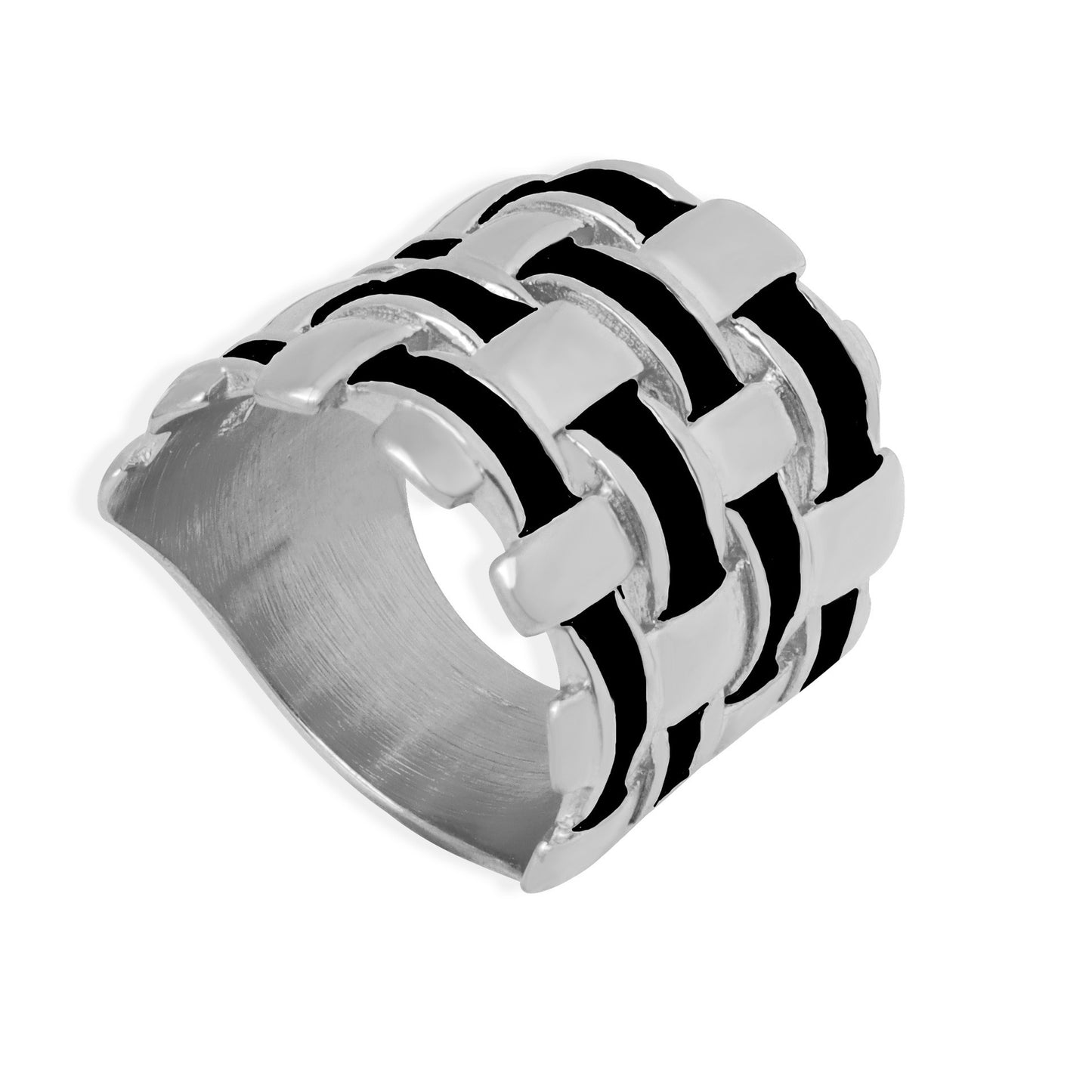 Gold or Silver Steel Weaved Ring