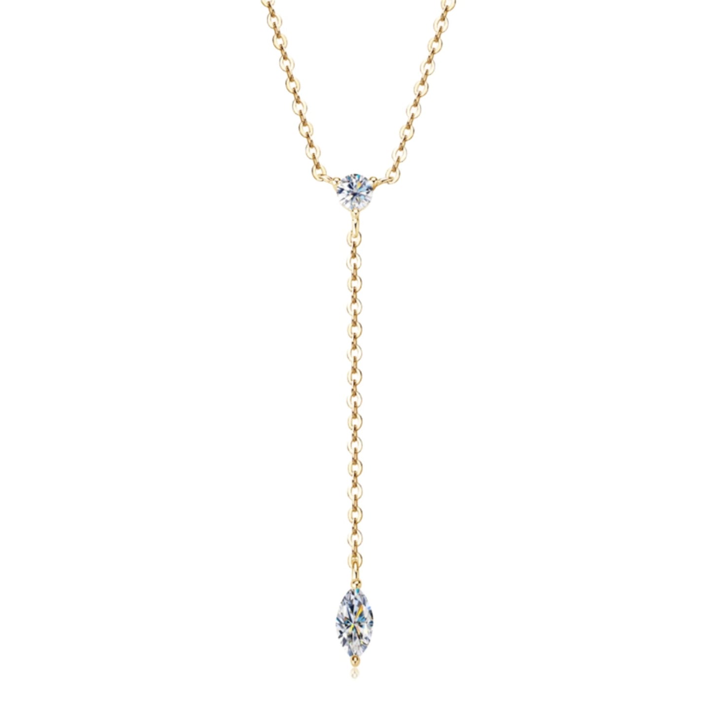 Luminous Moissanite Drop Sterling Silver Necklace