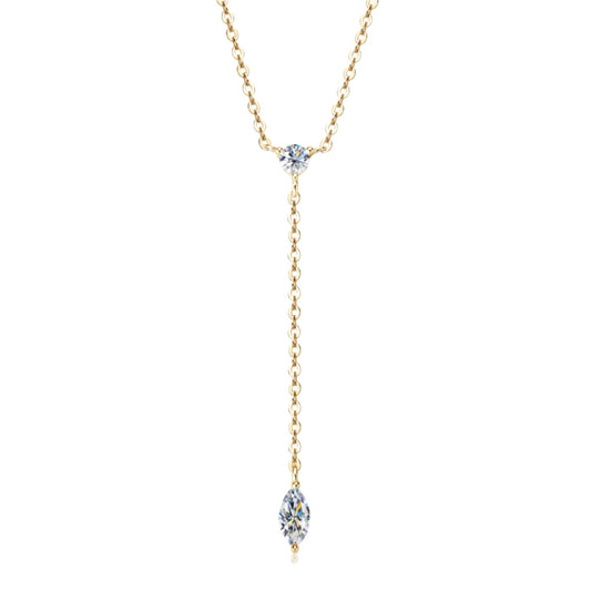 Luminous Moissanite Drop Sterling Silver Necklace