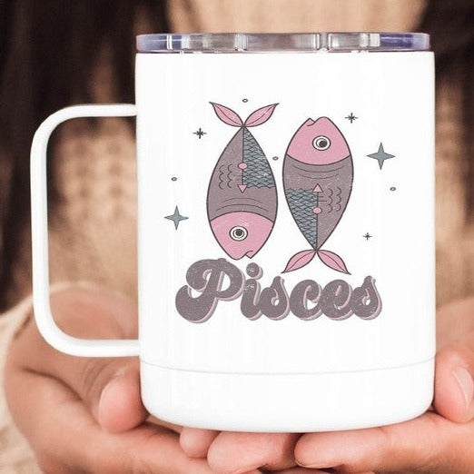 Pisces Astrological Sign Coffee Travel Cup