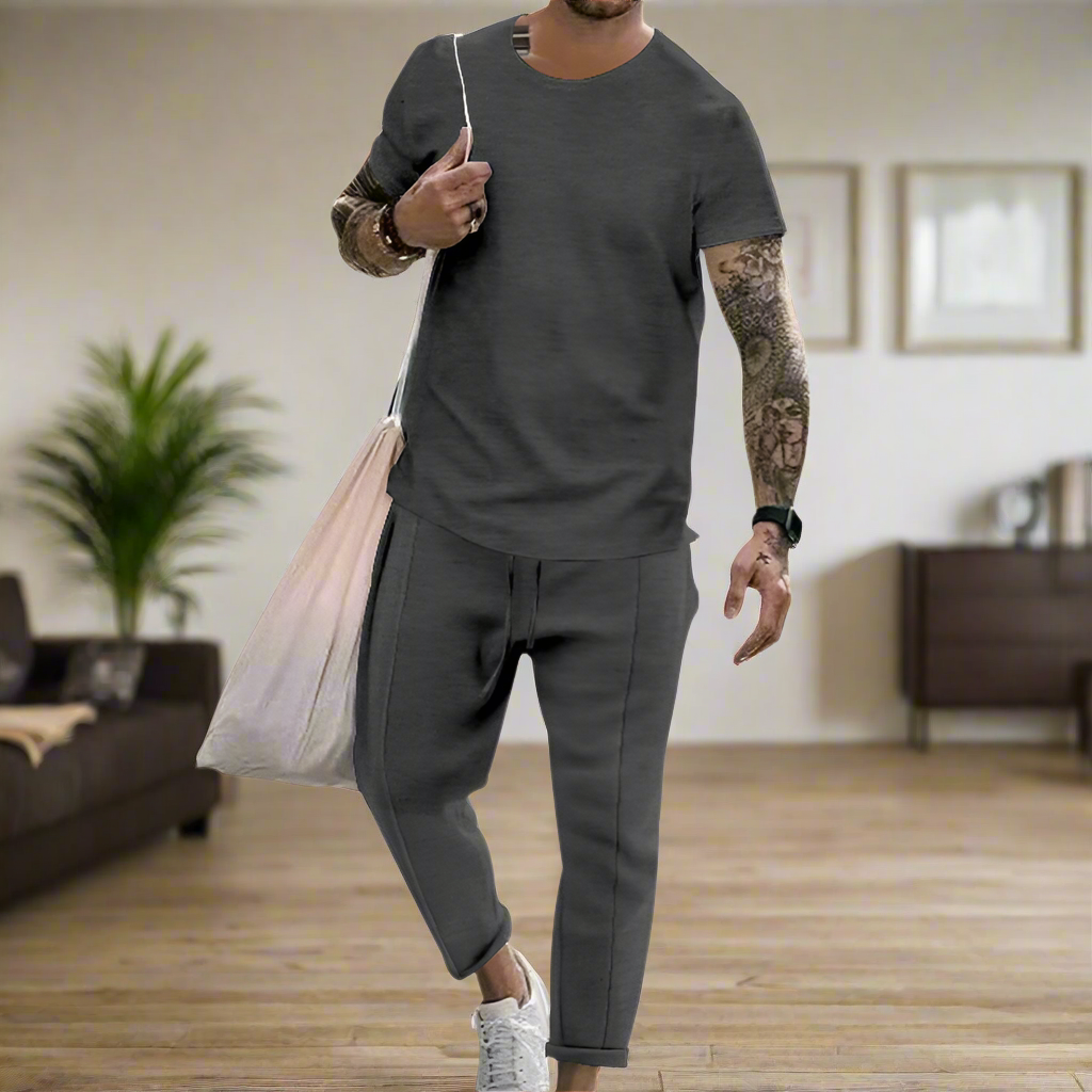 Short Sleeve Shirt & Jogger Pant Set