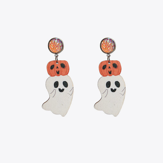 Ghost Wooden Dangle Earrings