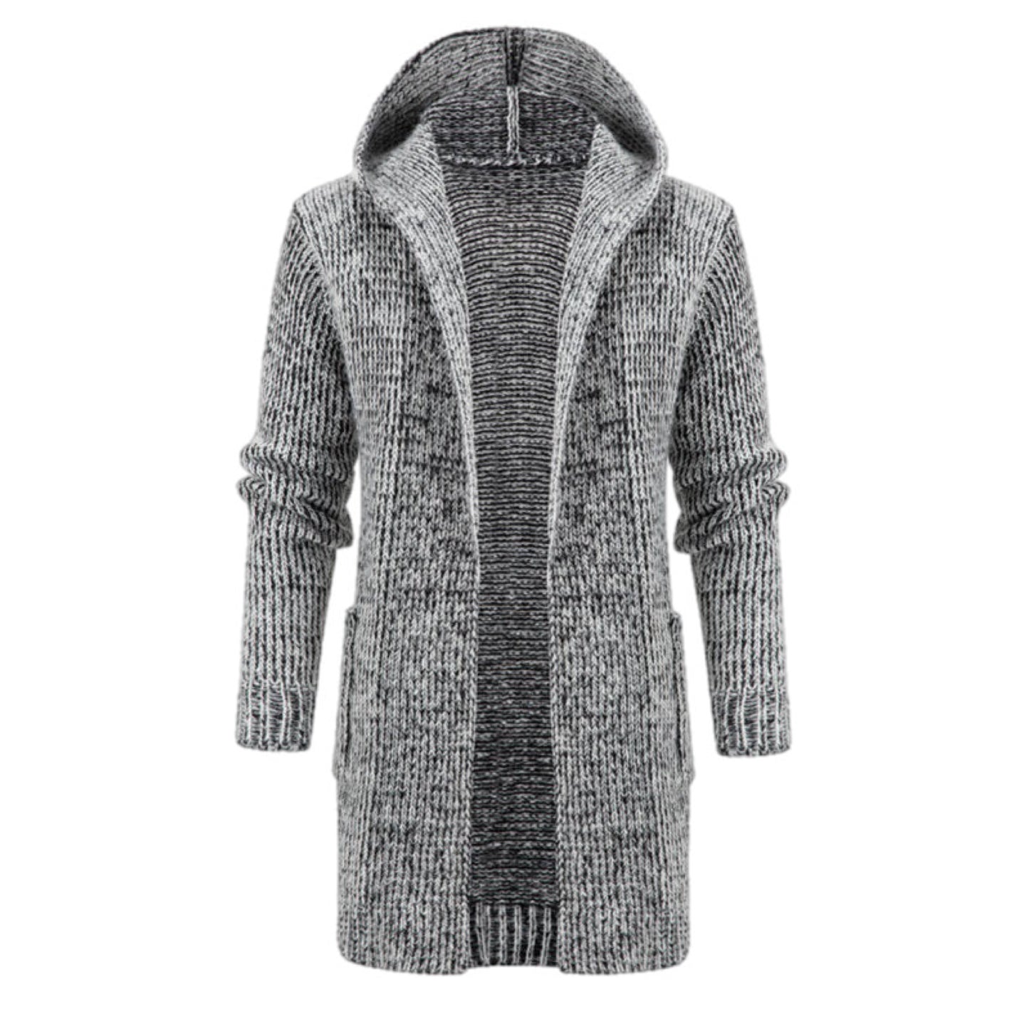 Mid Length Knit Cardigan with Hood