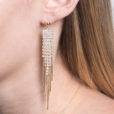 Rhinestone Drop Shimmer Earrings