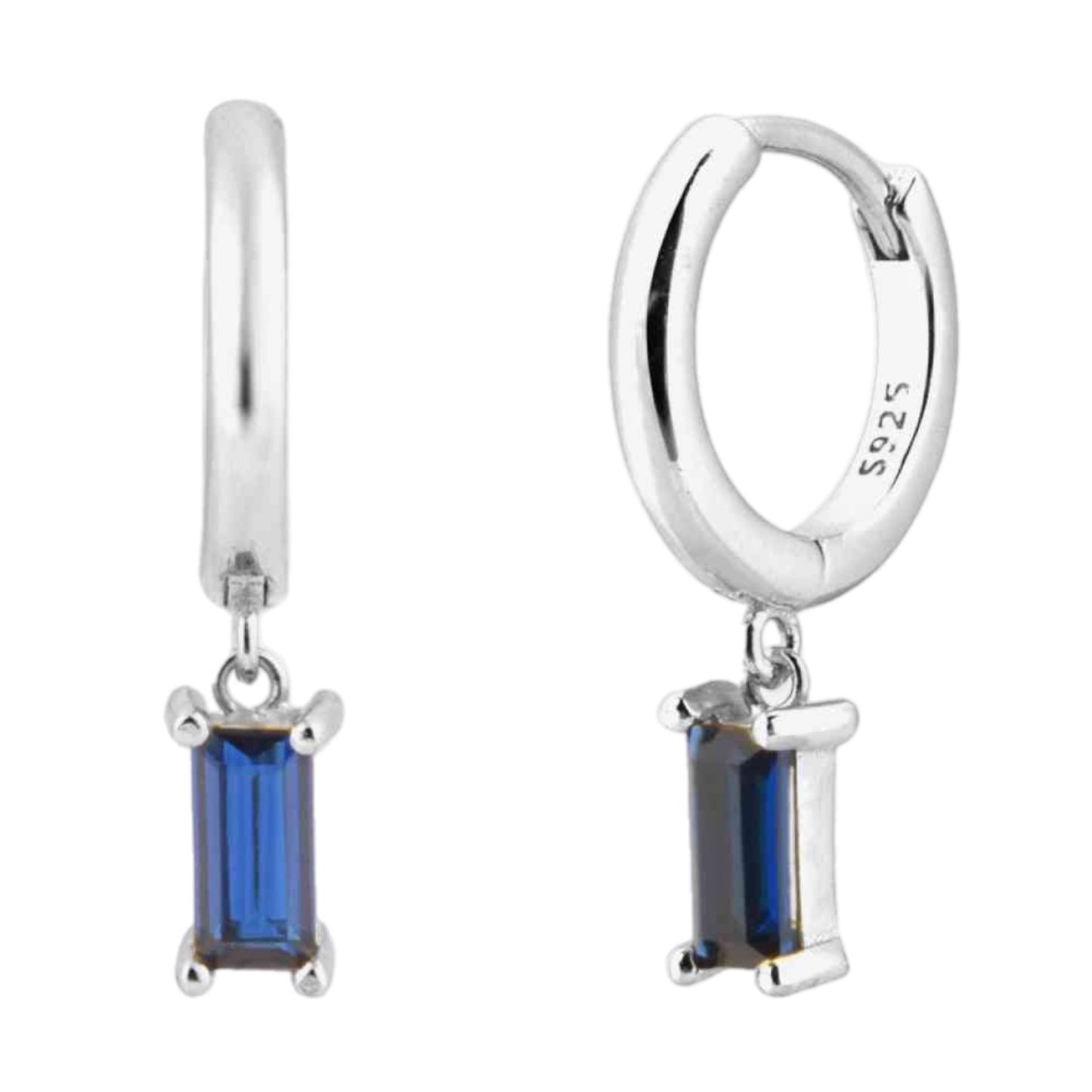 CZ Dangle Hoop Earrings