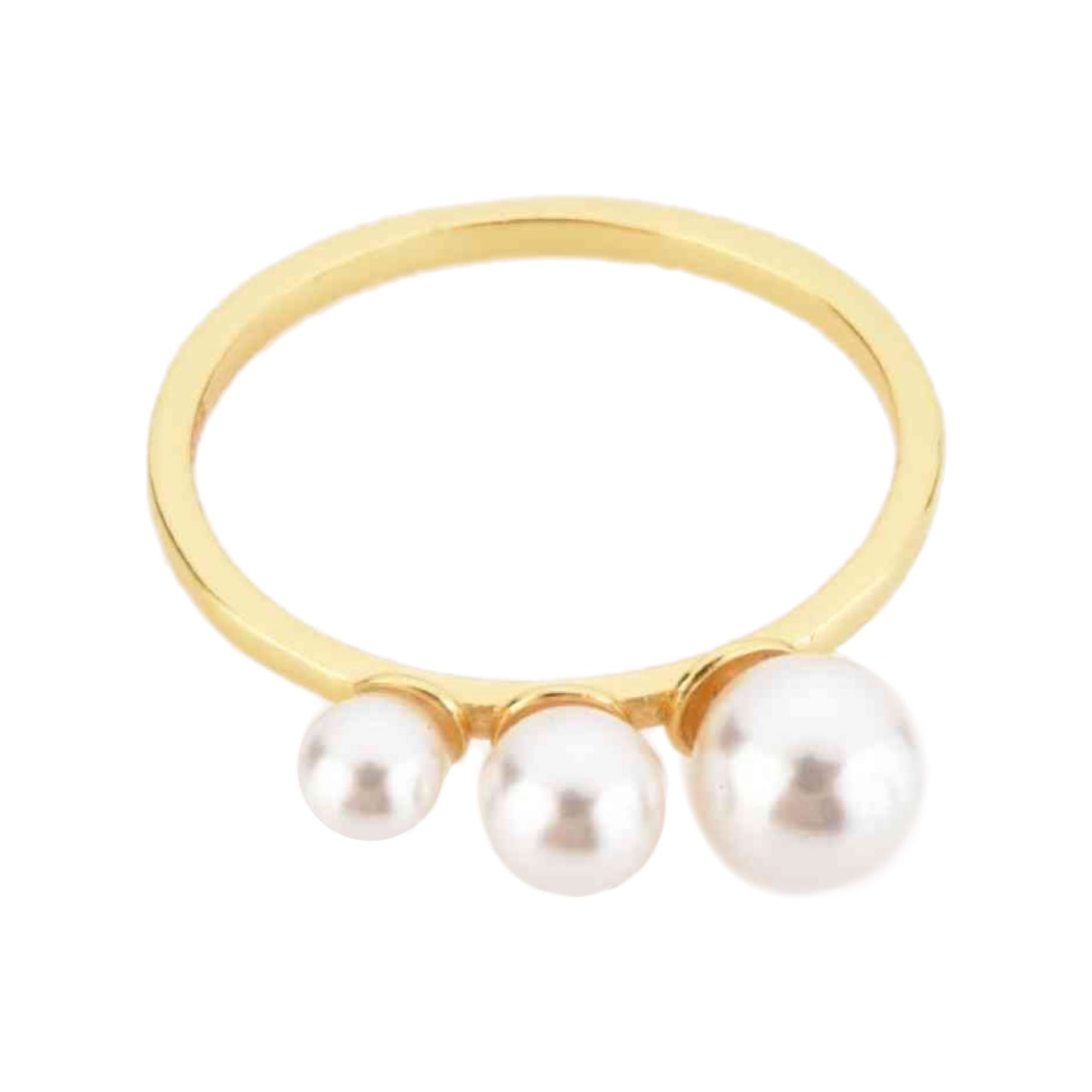 Gold Triple Pearl Ring