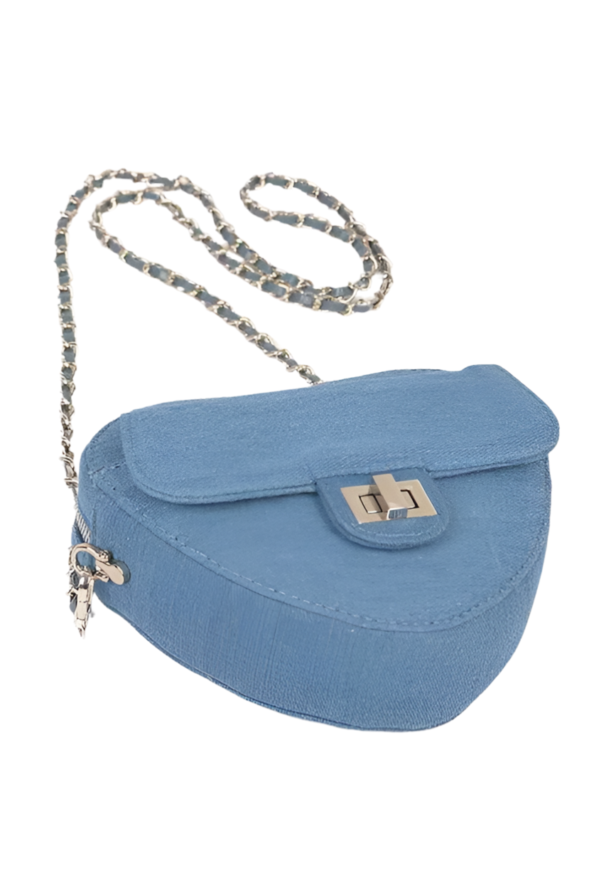 Denim Heart Shape Crossbody Bag