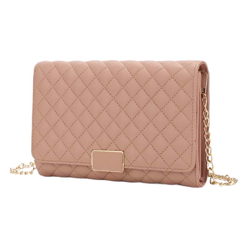 Quilted Envelope Clutch Crossbody Bag