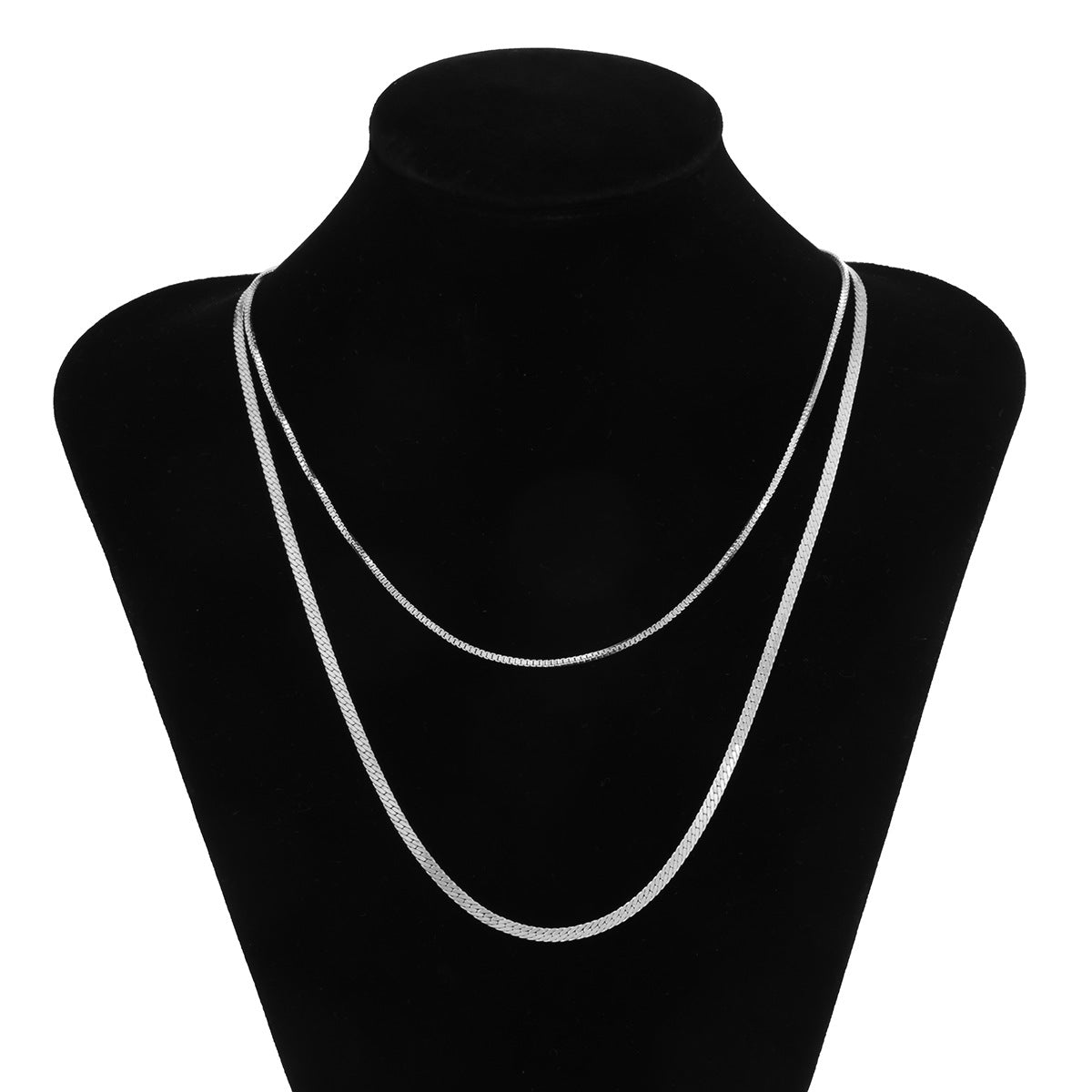 Gold or Silver Steel Double Layered Necklace