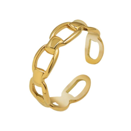 Gold Steel Box Ring