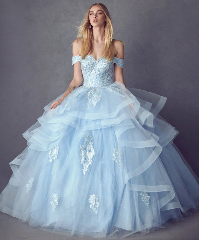 Ruffled Quinceanera Ball Gown