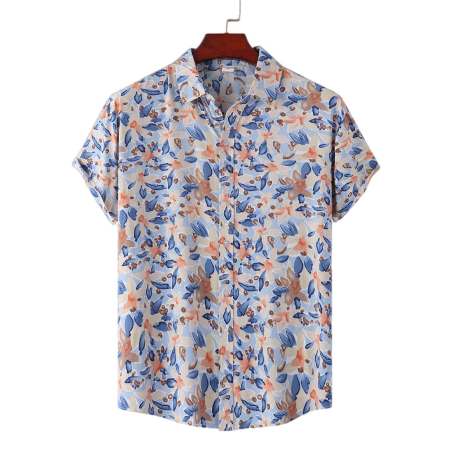 Button Up Short Sleeve Print Shirt