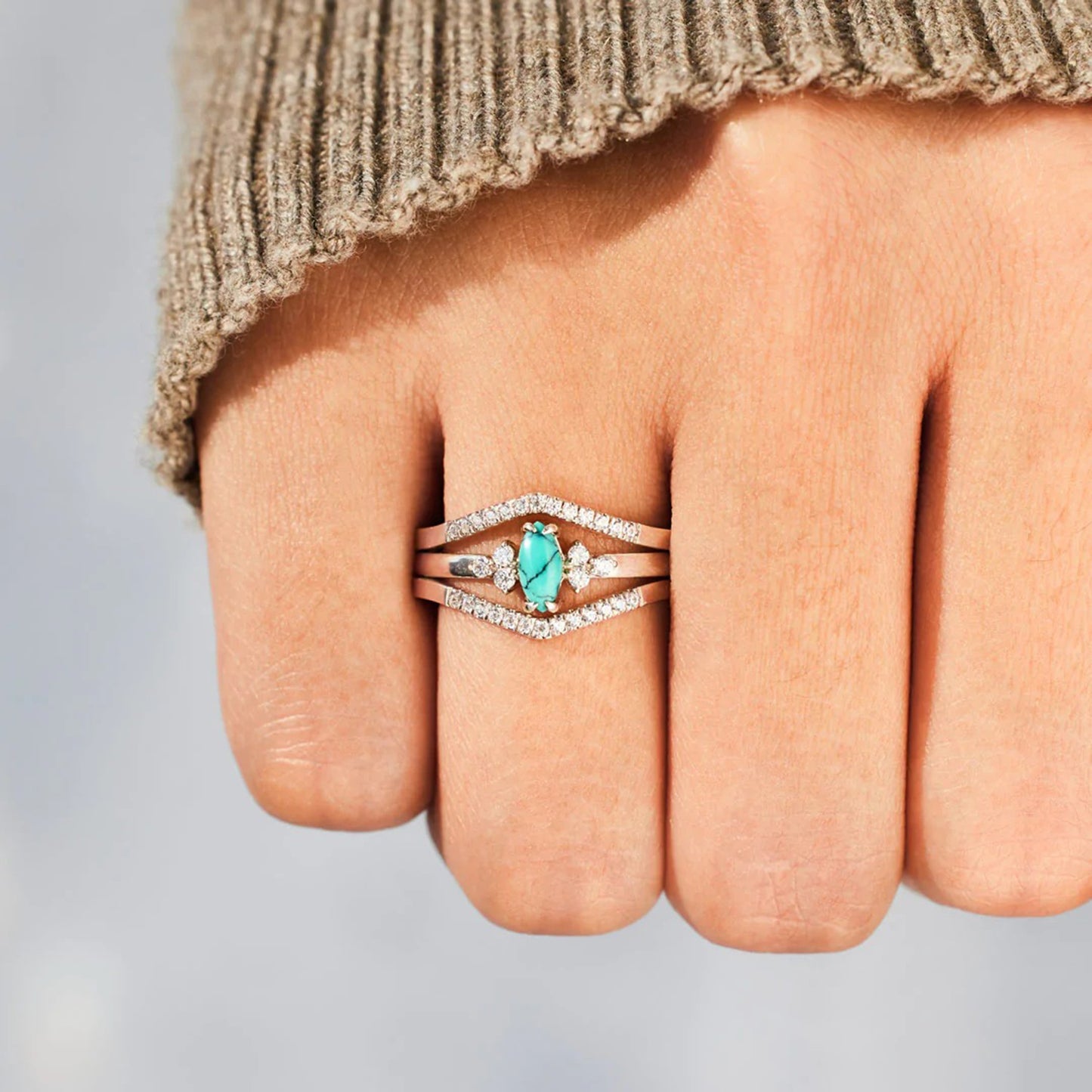 Southwest Spirit Turquoise Zirconia Ring