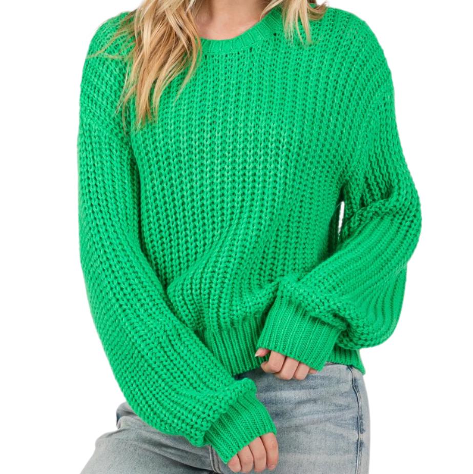 Round Neck Drop Shoulder Sweater