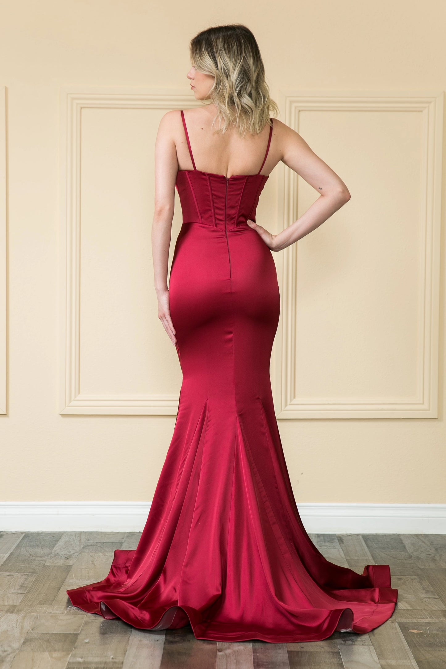 Simple Satin Long Mermaid Formal Evening Gown