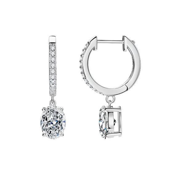 3 Carat Moissanite 925 Sterling Silver Earrings