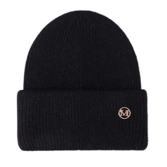 M Rib-Knit Cuff Beanie