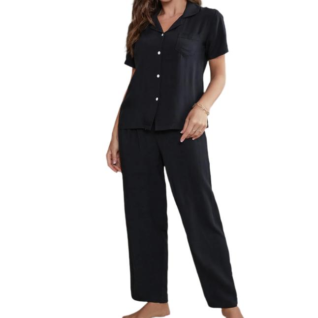 Short Sleeve Shirt, Bralette, & Pants Pajama Set