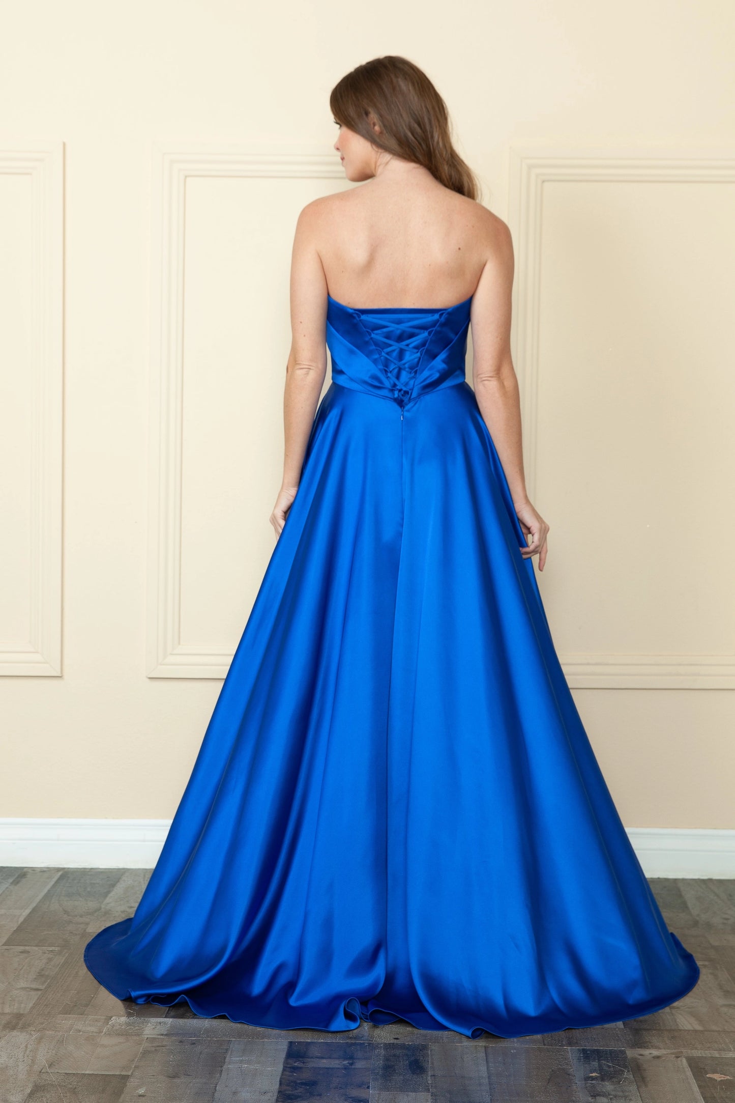 Strapless Satin A-Line Dress