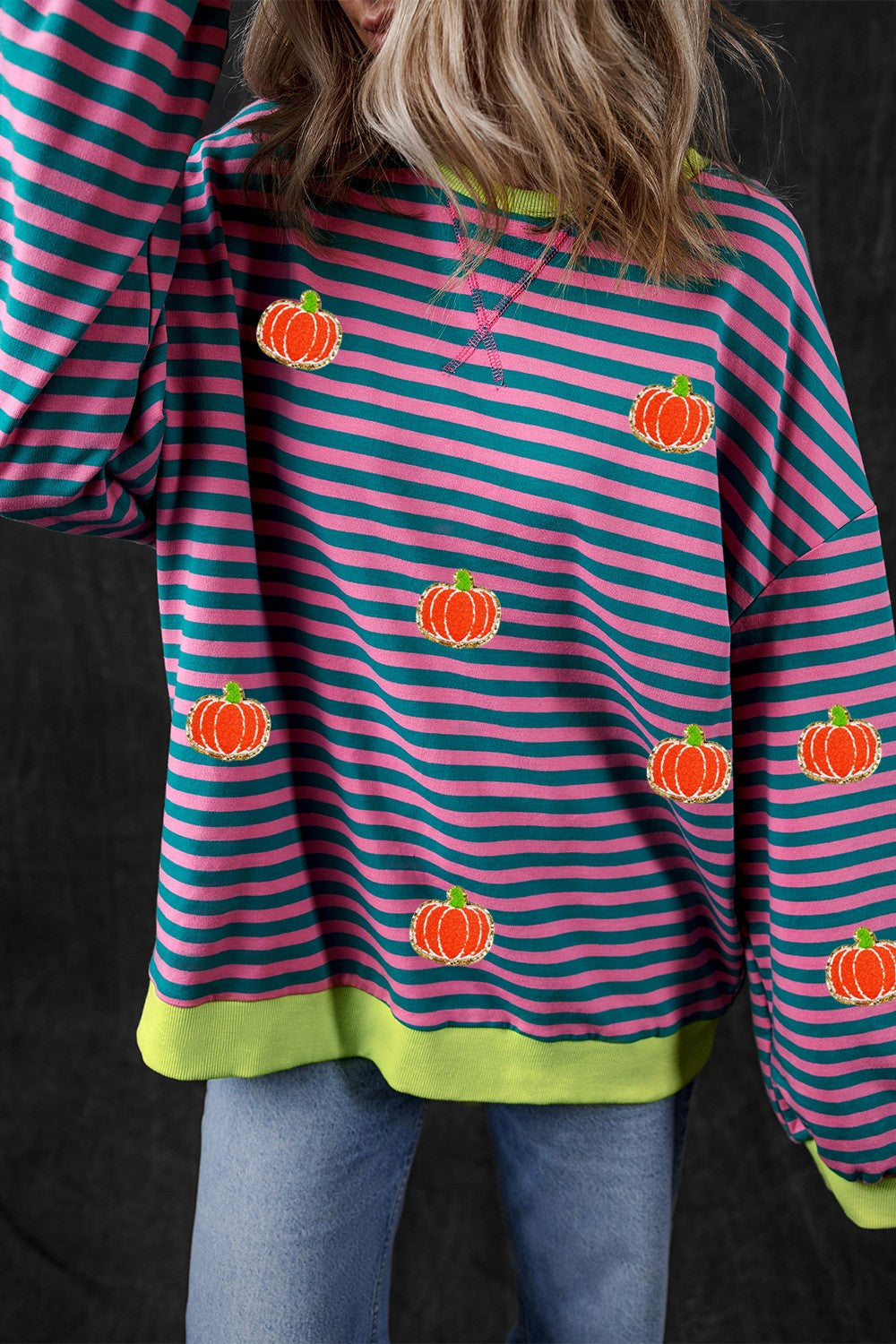 Pumpkin Striped Sweatshirt