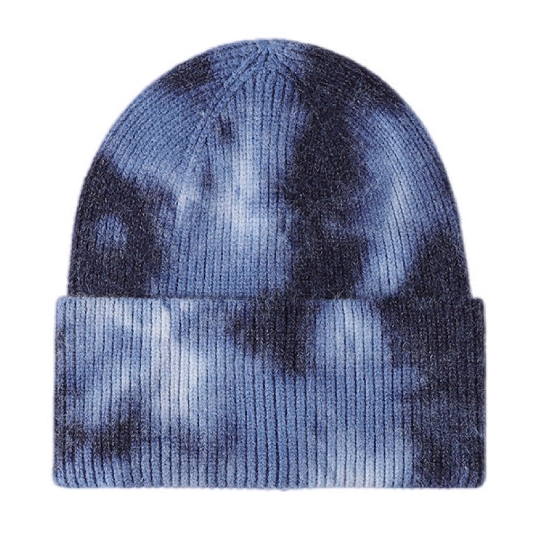 Tie-Dye Cuffed Rib-Knit Beanie