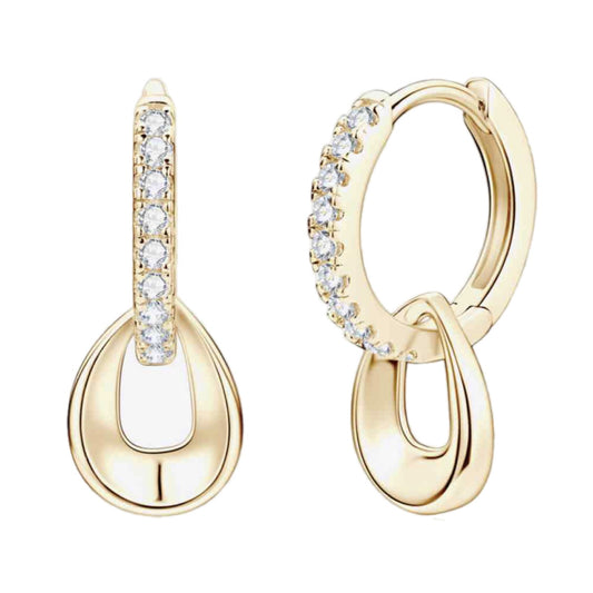 Moissanite Dangle Hoop Earrings