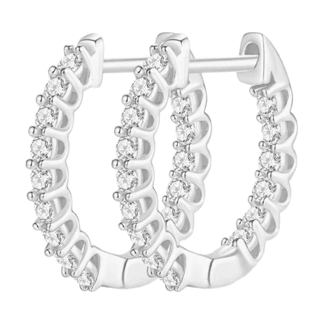 Sterling Moissanite Hoop Earrings