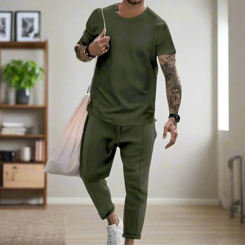 Short Sleeve Shirt & Jogger Pant Set