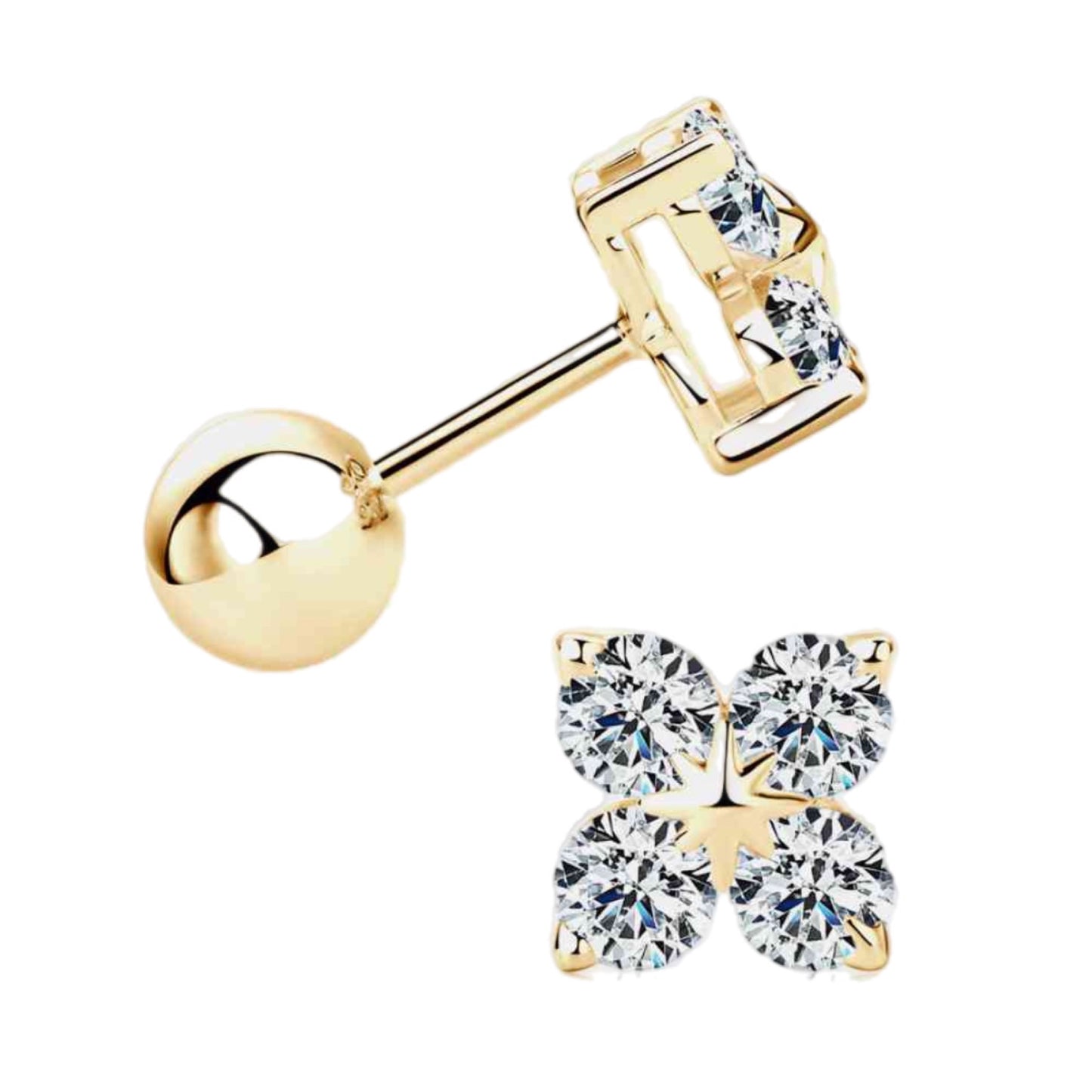 Moissanite Flower Stud Earrings