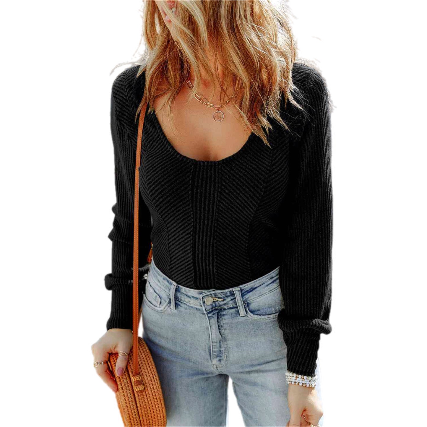 Light & Casual Scoop Neck Long Sleeve Top