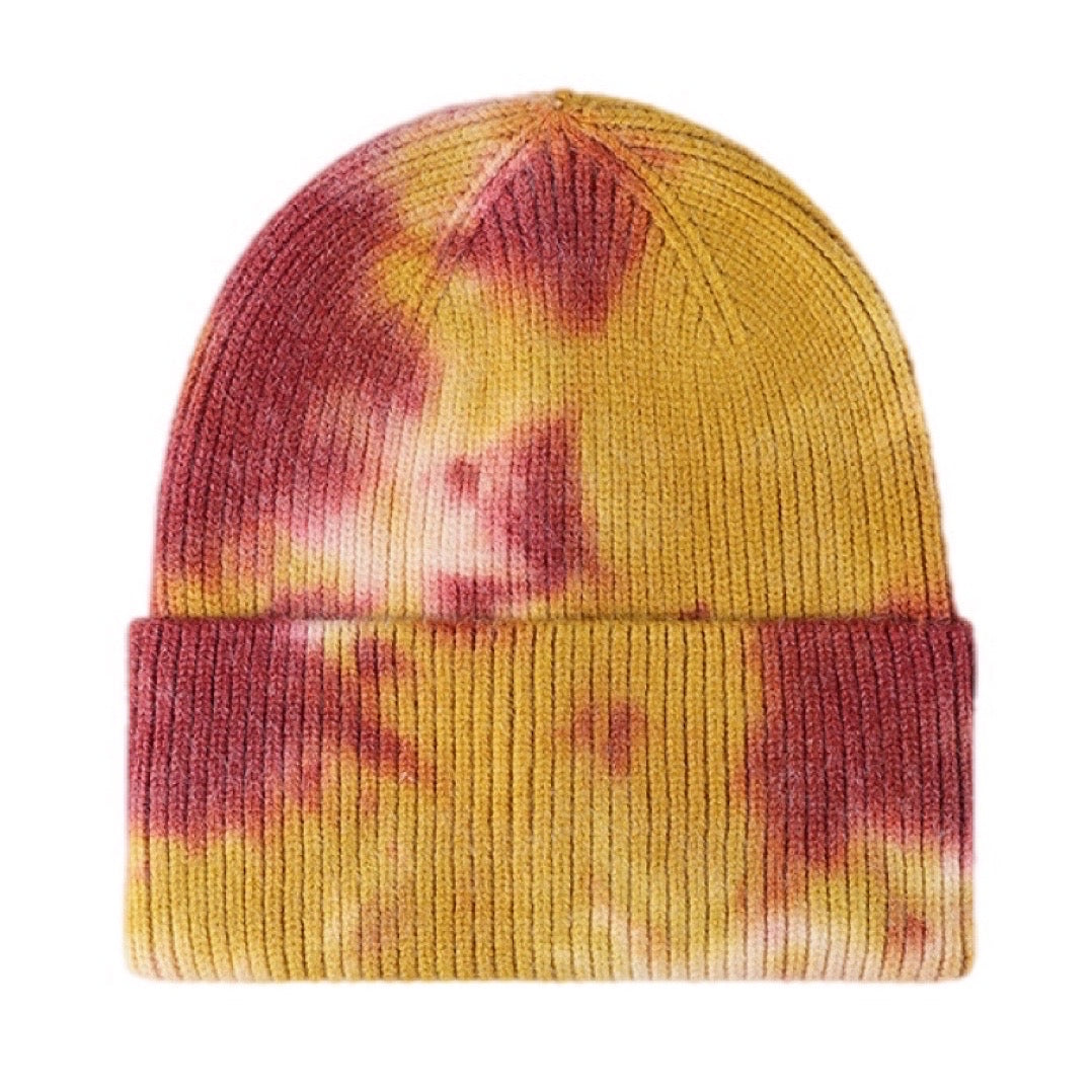 Tie-Dye Cuffed Rib-Knit Beanie