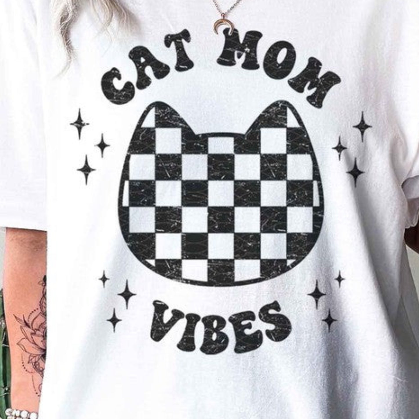 Cat Mom Vibes Graphic Top