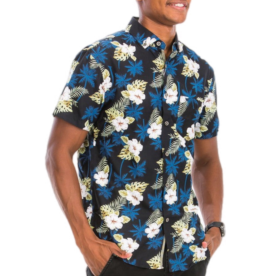 Midnight Tropics Floral Button-Down Shirt