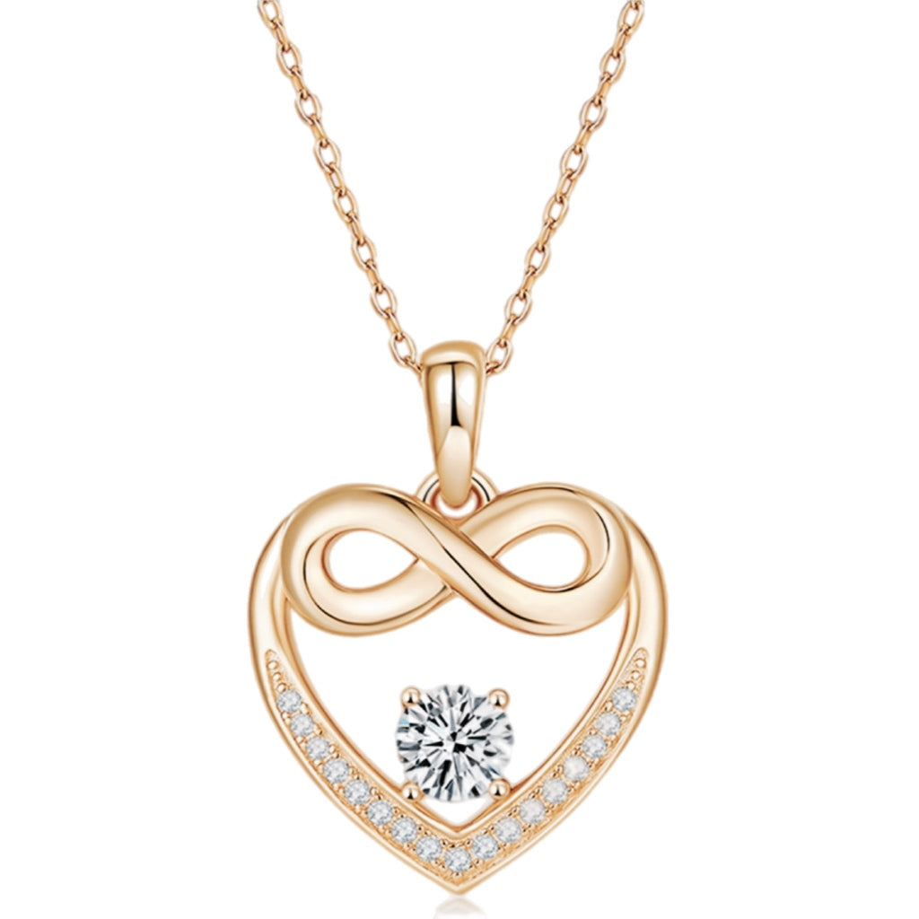 Eternal Embrace Moissanite Infinity Heart Necklace