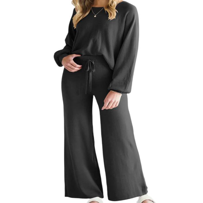 Long Sleeve Lounge Top & Drawstring Pants Set