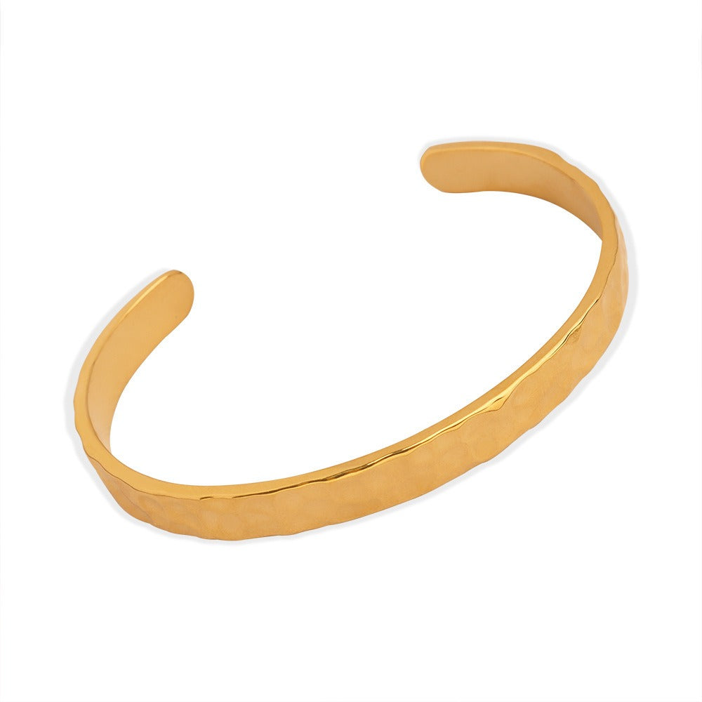 Gold Steel Cuff Bracelet