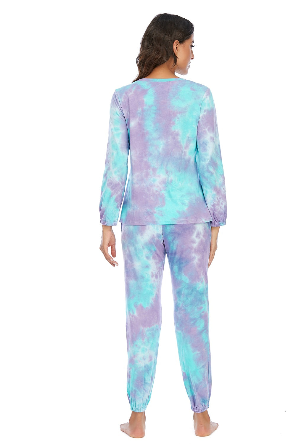 Tie-Dye Top & Drawstring Pants Lounge Set