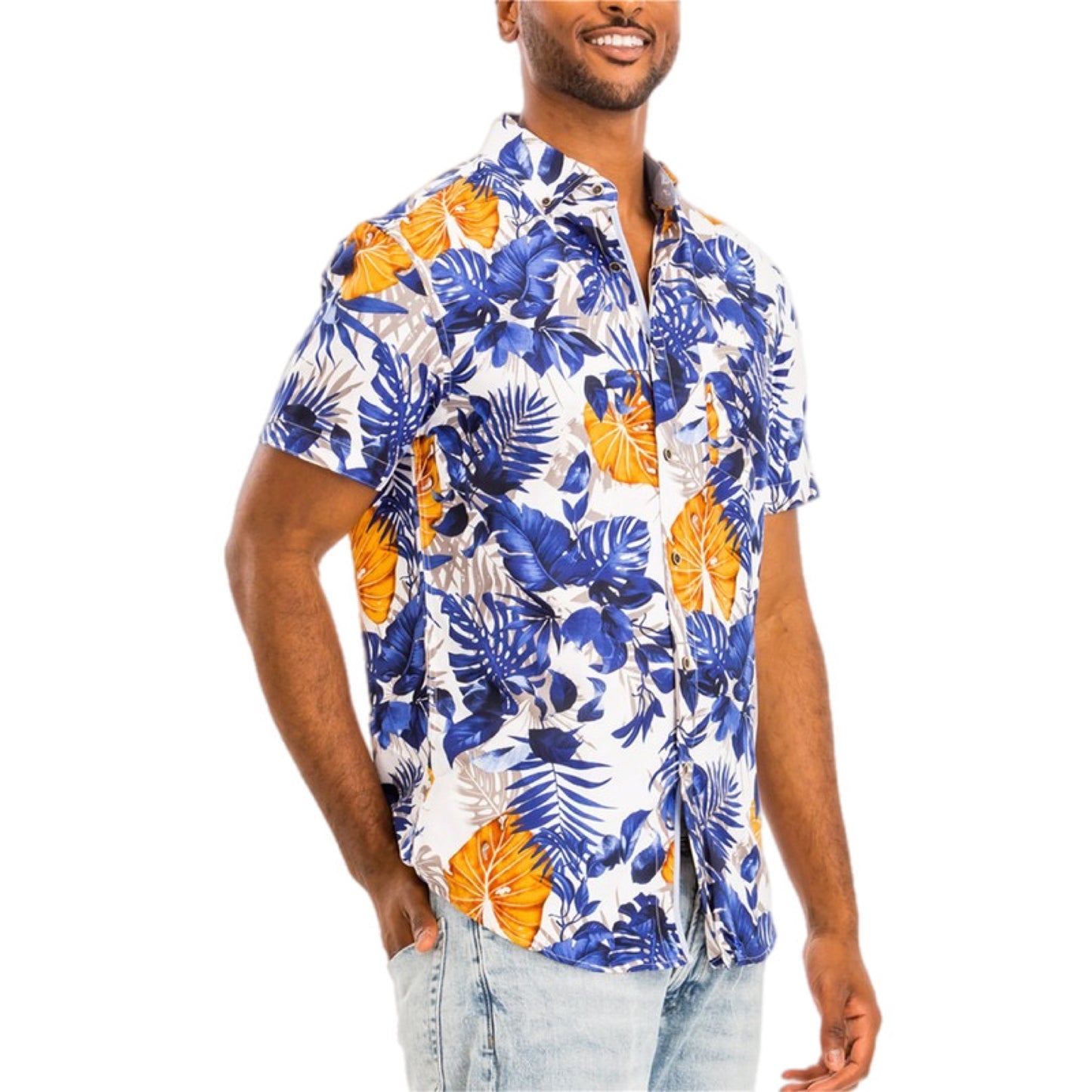 Ocean Breeze Hibiscus Print Shirt