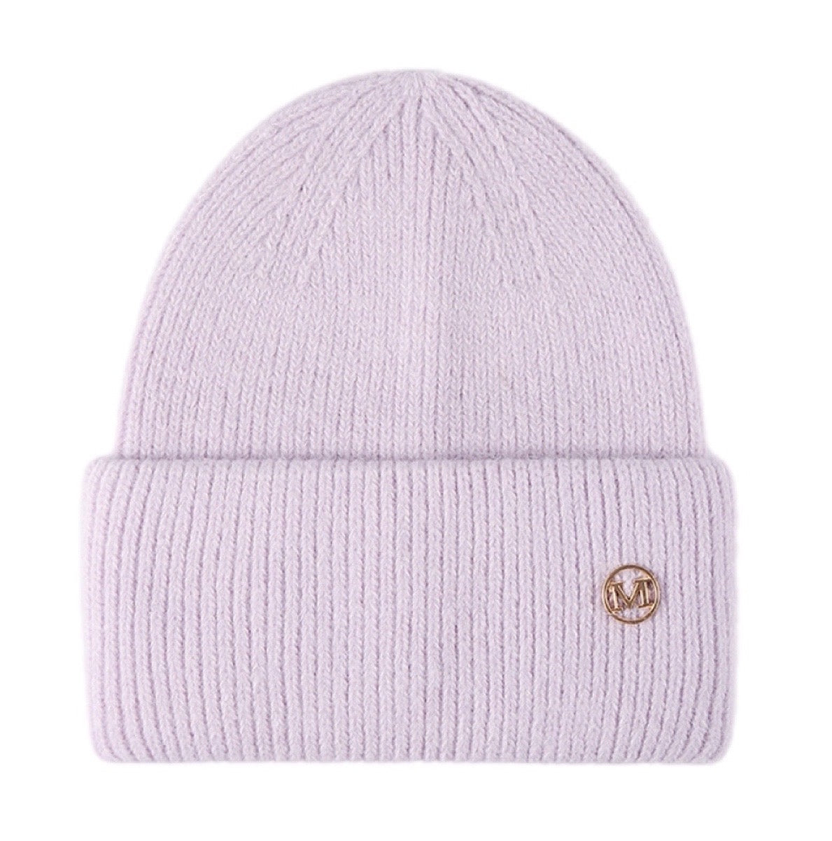 M Rib-Knit Cuff Beanie