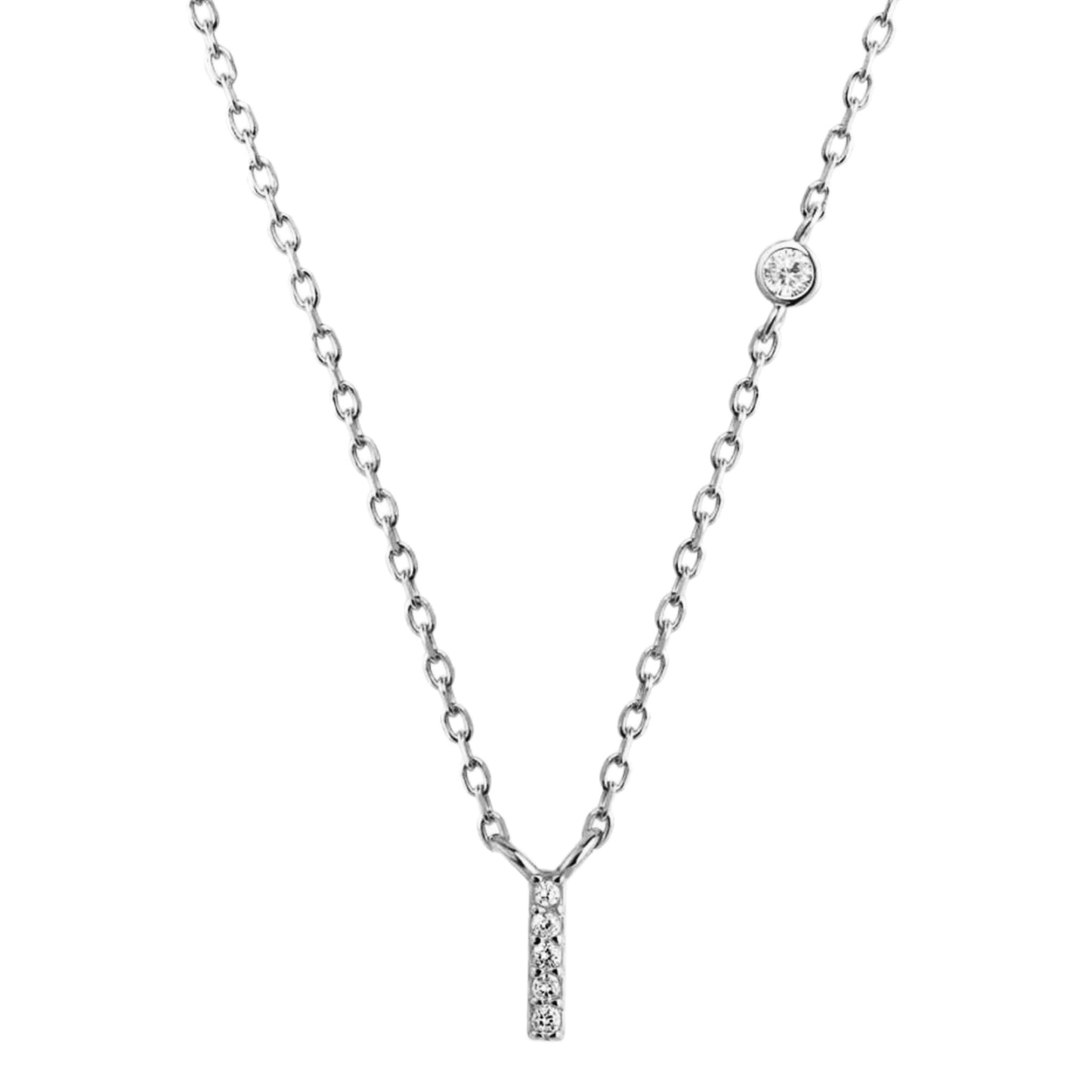 CZ Initial Charm Necklace - G to K